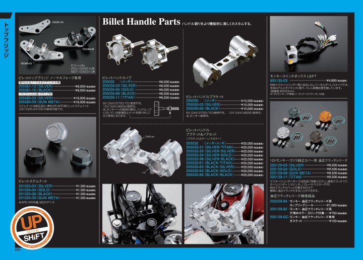 SHIFTUP 12Vモンキー 205129-03 ゴリラ シルバー 油圧クラッチレリーズ 純正カバー用 経典 ゴリラ